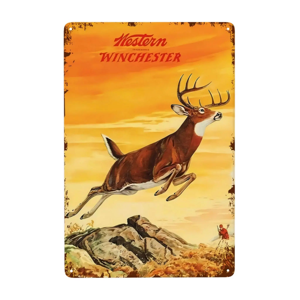1pc, Hunting Signs for Room Hunter's Prayer Bear Deer Bird Metal Sign Decor Wall Art for Men Home Bar Garage Bathroom 12x8 In