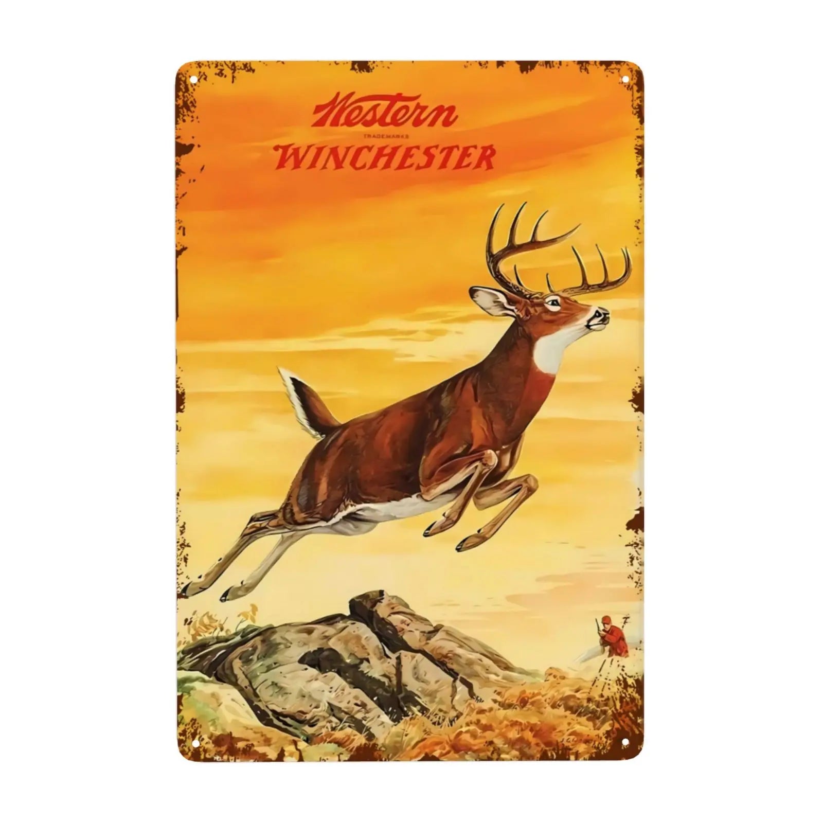 1pc, Hunting Signs for Room Hunter's Prayer Bear Deer Bird Metal Sign Decor Wall Art for Men Home Bar Garage Bathroom 12x8 In
