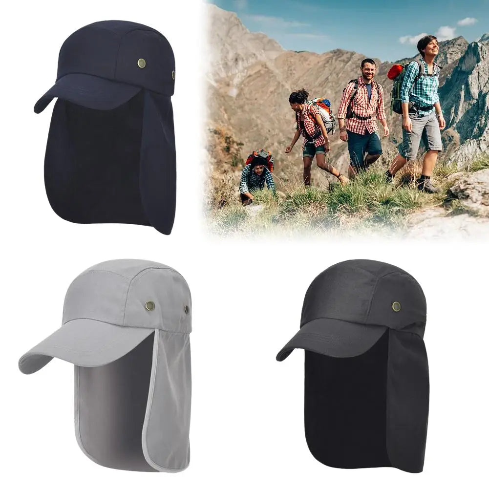 Outdoor fishing Fisherman hat Adjustable camping trip cap cape protection neck UV sun breathable extended edge R1P8
