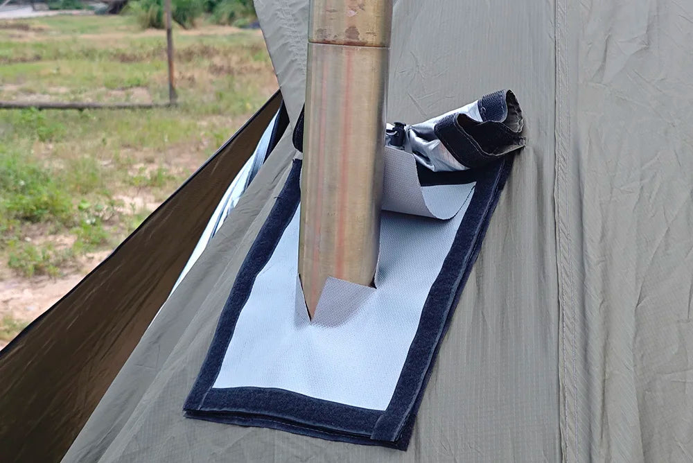 Hot Tent Stove Jack / Fire Resistant Anti-Scald / Fire Stove Pipe Vent Pipe Protect Ring Winter Camping Teepee Tipi Accessory