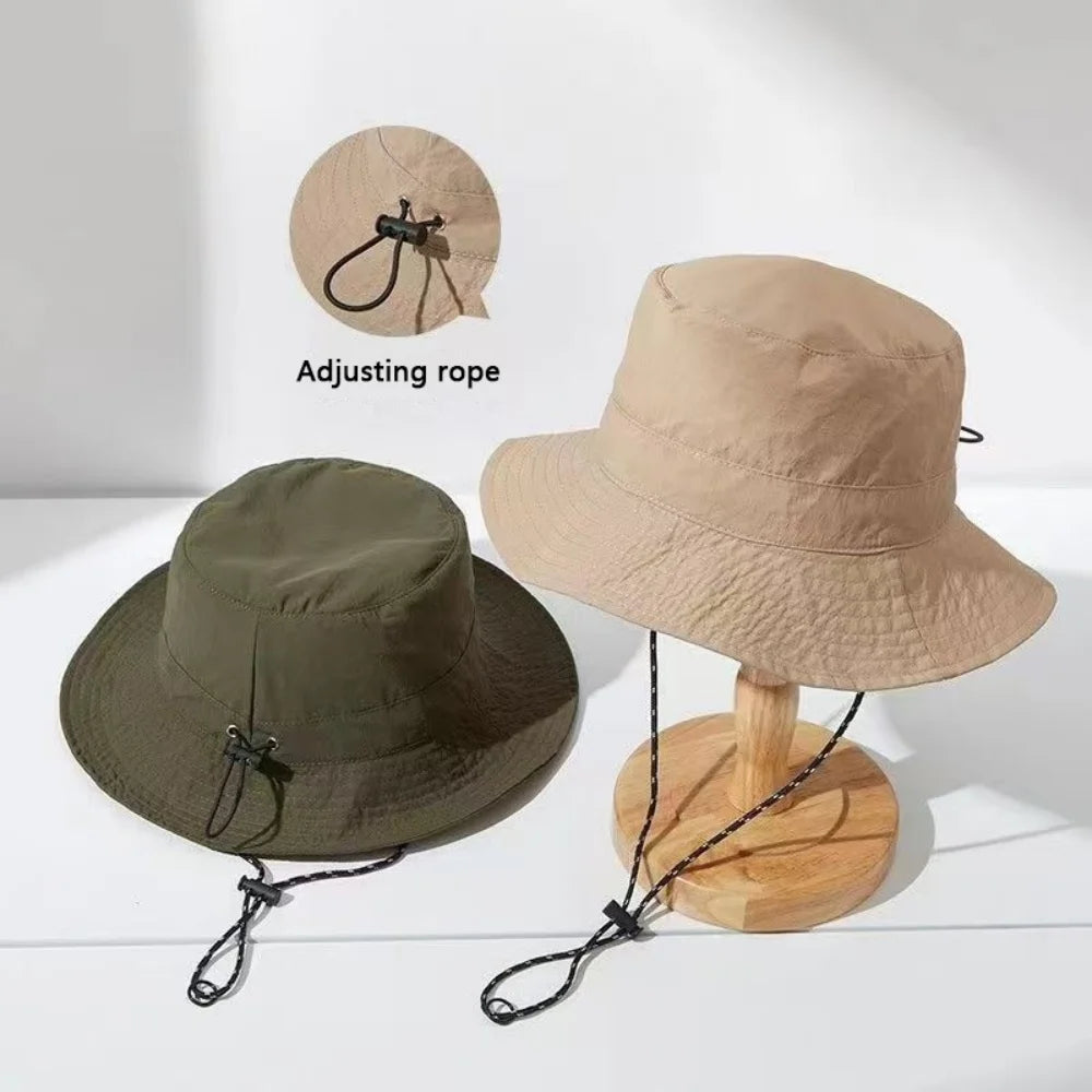 Foldable Fisherman's Hat Lightweight Quick-Drying Unisex Large Brim for Breathable Sun Protection for Outdoor Hiking Fishing