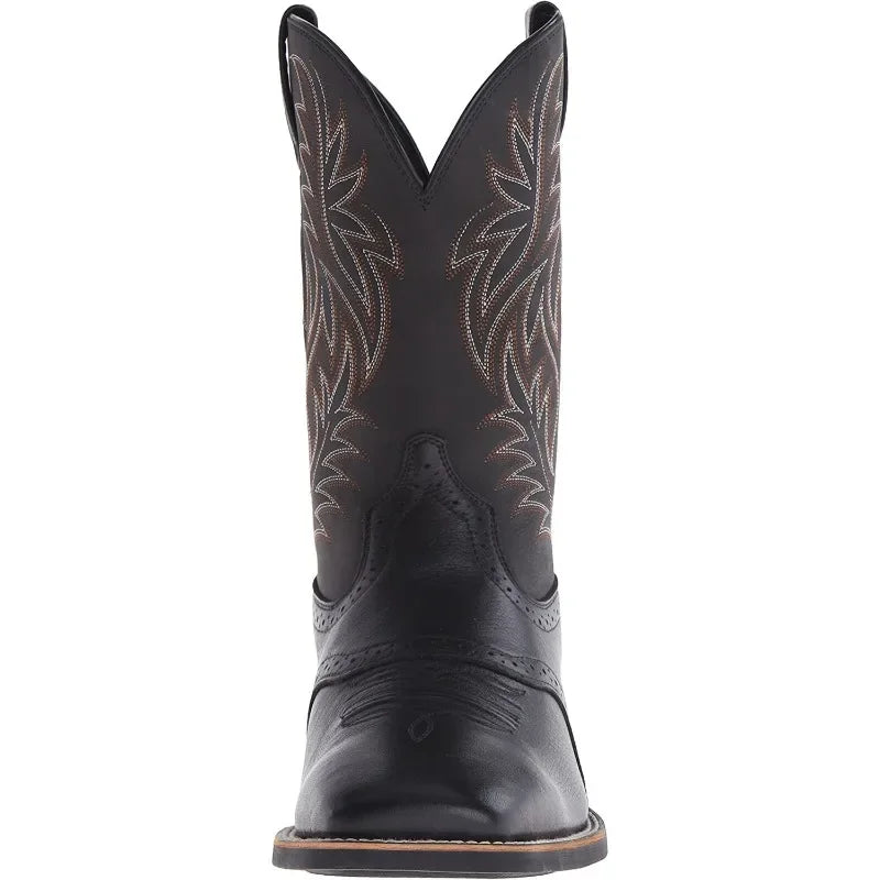 Men High Boots Embroidery Handmade Men's Boots Western Cowboy Boot Pointed Toe Boots Hand Stitching Outdoor Men's Shoes