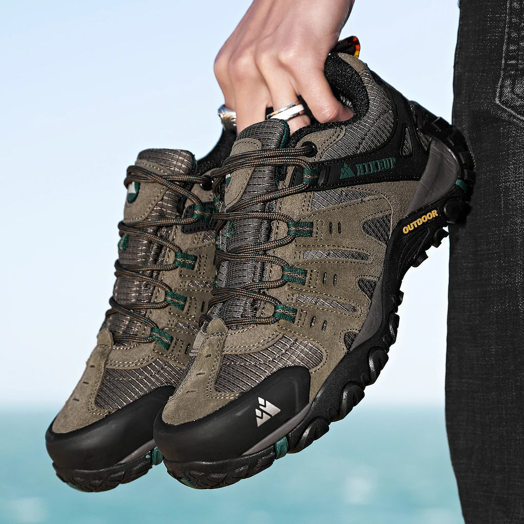 Men's Hiking Shoes Suede Leather Outdoor Shoes Wear-resistant Men Trekking Walking Hunting Tactical Sneakers