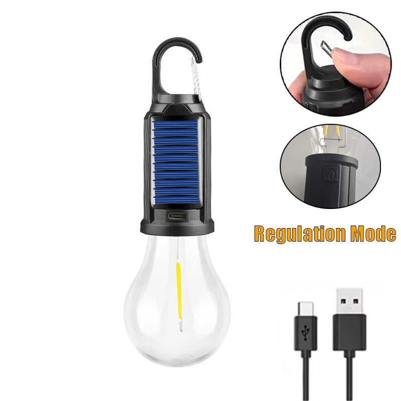 Solar Powered Camping Light Portable Led Camping Light Super Bright Solar Lantern for Emergency Waterproof Rechargeable Tent