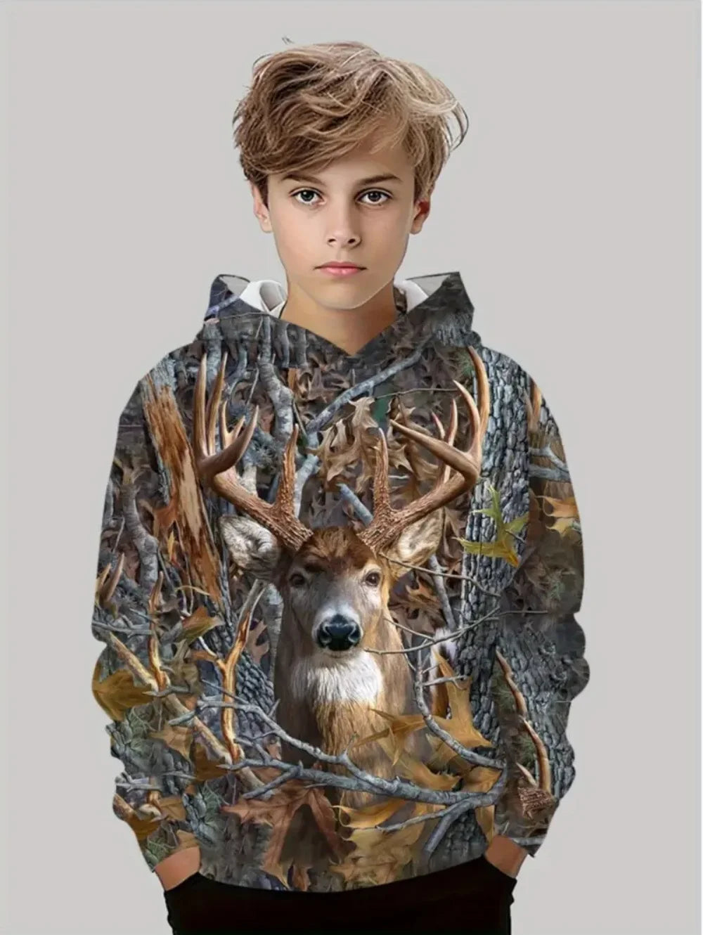Camouflage Hunting Hoodies Forest Print Boy Clothes Outdoor Sports Long Sleeve Trip Tactical Training Esweatshirt Kids Clothing