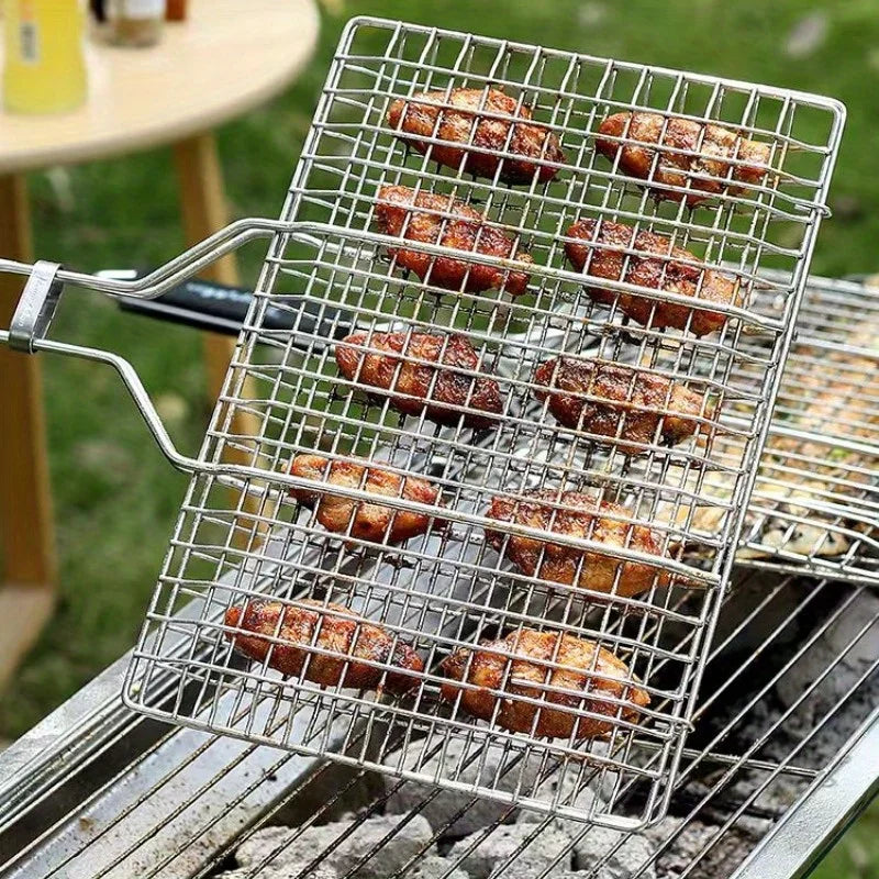 Grill Basket bbq net BBQ Basket Large Folding Grill Basket with Removable Handle.Grill Baskets for Outdoor Grill