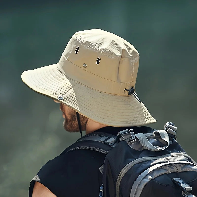 New Fisherman's Hat Fashionable and Versatile Sunscreen Mountaineering Hat Adjustable Breathable Waterproof Outdoor Camping Hat