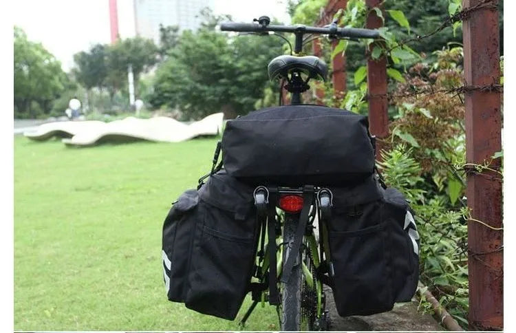 37L Large Capacity Double Side Bike Carrier Rack Bag 3 In 1 Waterproof Road Bicycle Luggage Pannier Rear Pack Seat Trunk Bag