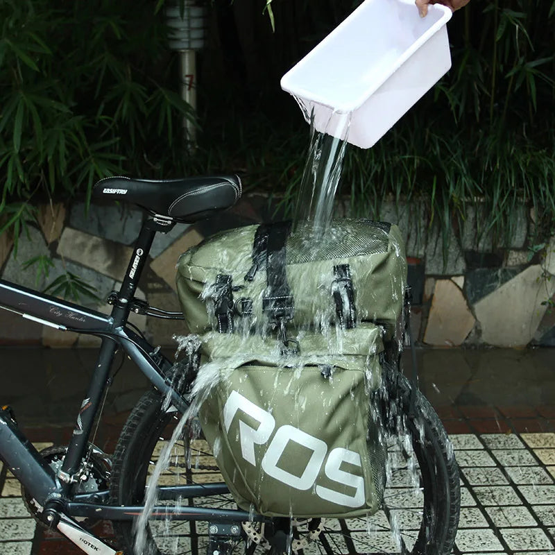 37L Large Capacity Double Side Bike Carrier Rack Bag 3 In 1 Waterproof Road Bicycle Luggage Pannier Rear Pack Seat Trunk Bag