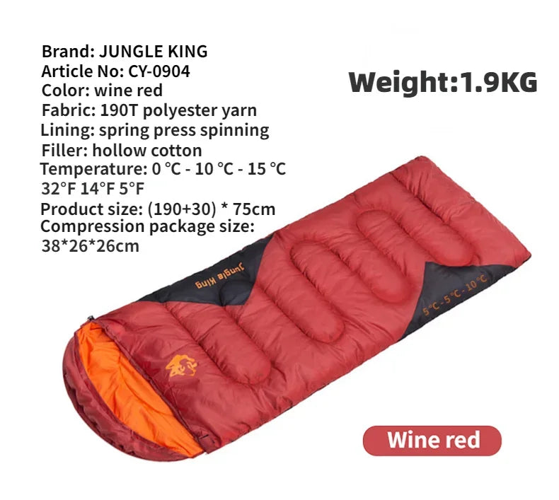 MOUNTAINHIKER JUNGLEKING Camping Sleeping Bag Ultralight Waterproof 4 Season Warm Envelope Sleeping Bags for Outdoor Hiking