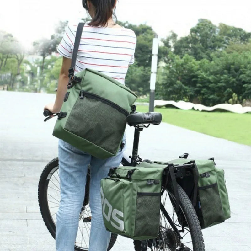 37L Large Capacity Double Side Bike Carrier Rack Bag 3 In 1 Waterproof Road Bicycle Luggage Pannier Rear Pack Seat Trunk Bag