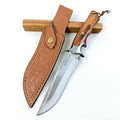 Handmade Forged High Carbon Steel Hunting Knife with Rosewood Handle – Outdoor Camping, Bushcraft, Survival, EDC F