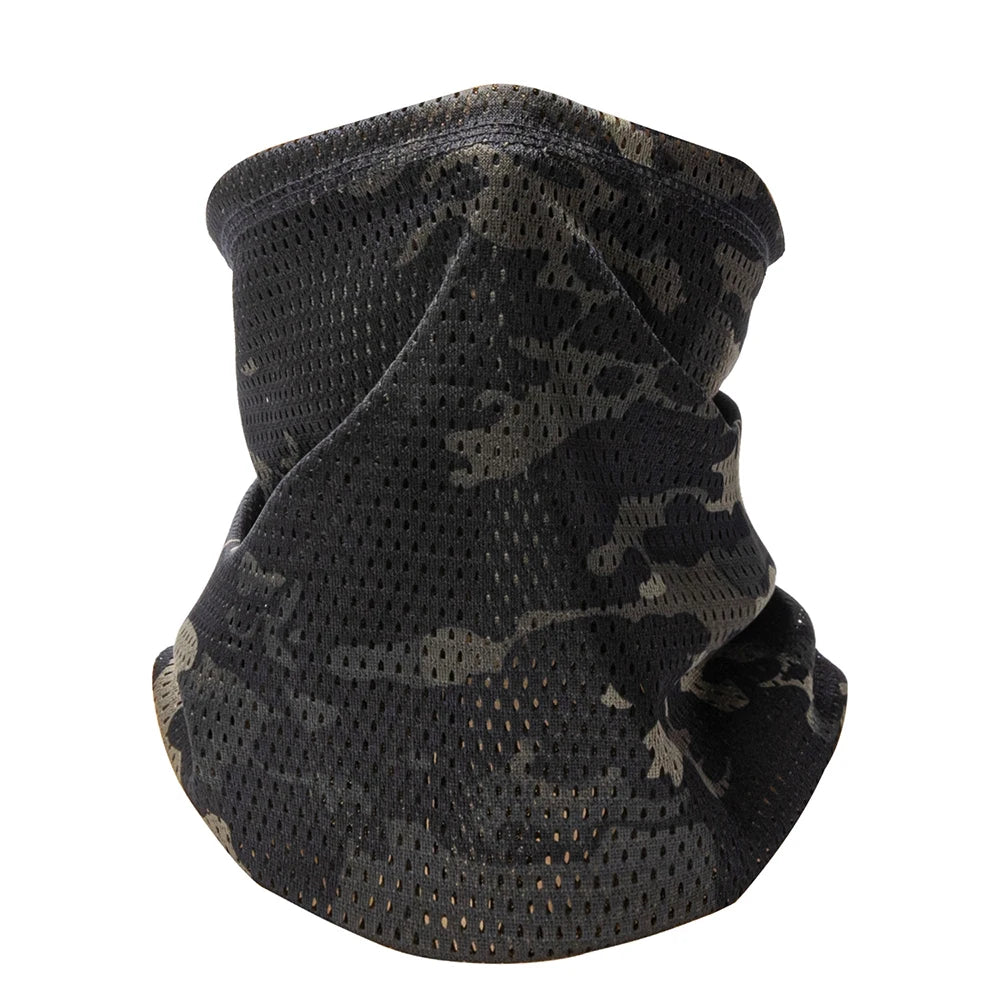 Camouflage Windproof Neck Gaiter Scarf Outdoor Sports Half Face Mask Running Skiing Cycling Bandana Breathable Motorcycle Mask