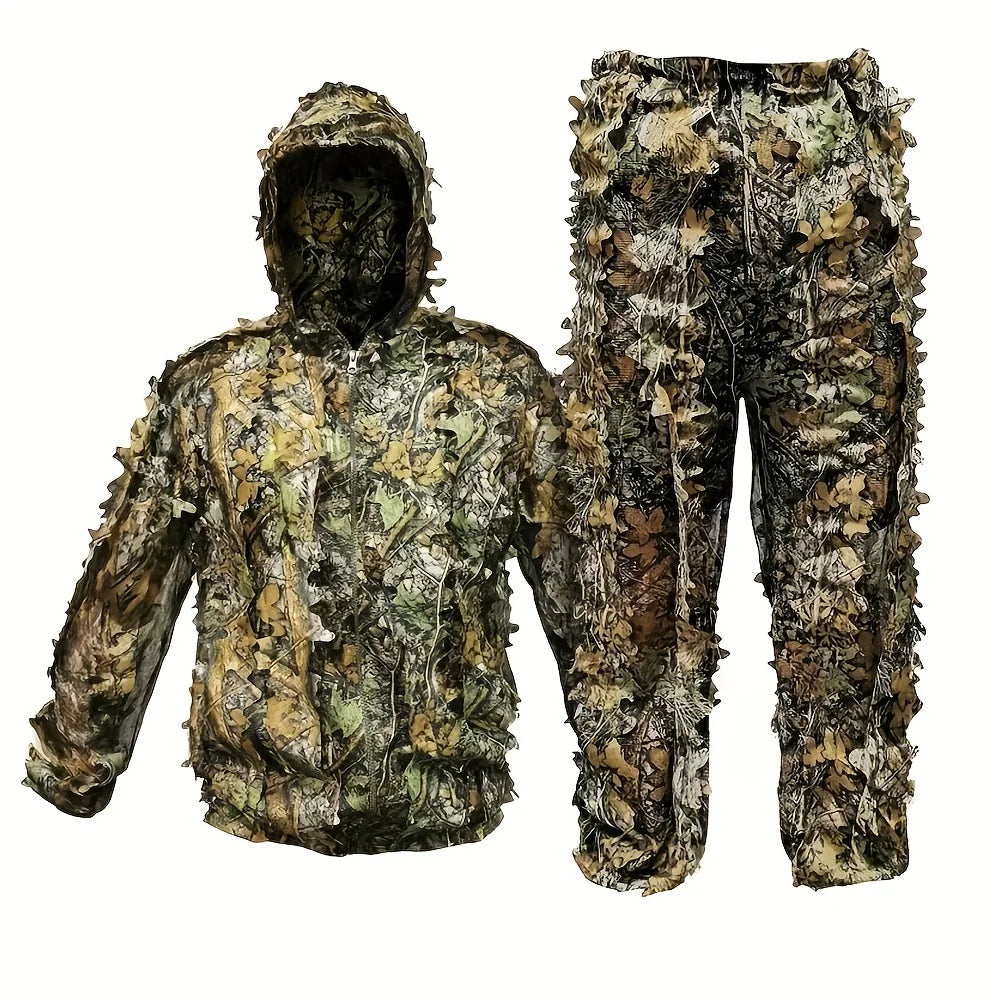 Outdoor hunting camouflage cloak leaf Suit camouflage suit Ghillie suit raincoat style Bird Watching Photography clothes