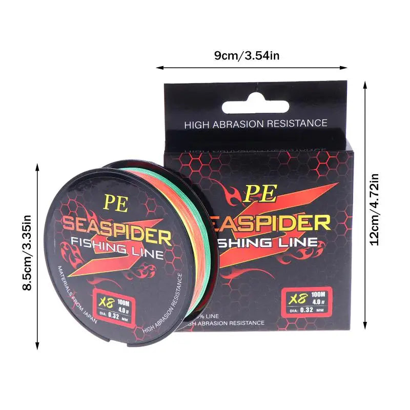 8 Strands 100M PE Braided Fishing Line Multifilament Fishing Lines Sea Wire Fly Carp Braided Line Smooth Carp Fishing Line