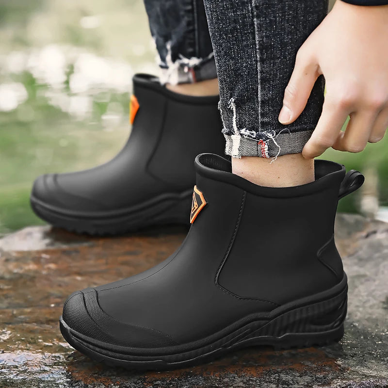 Men's & Woman's Rain Boots Outdoor Wear-Resistant Mountaineering Fishing Non-Slip Short-Tube Waterproof Water Shoes Rain Boots