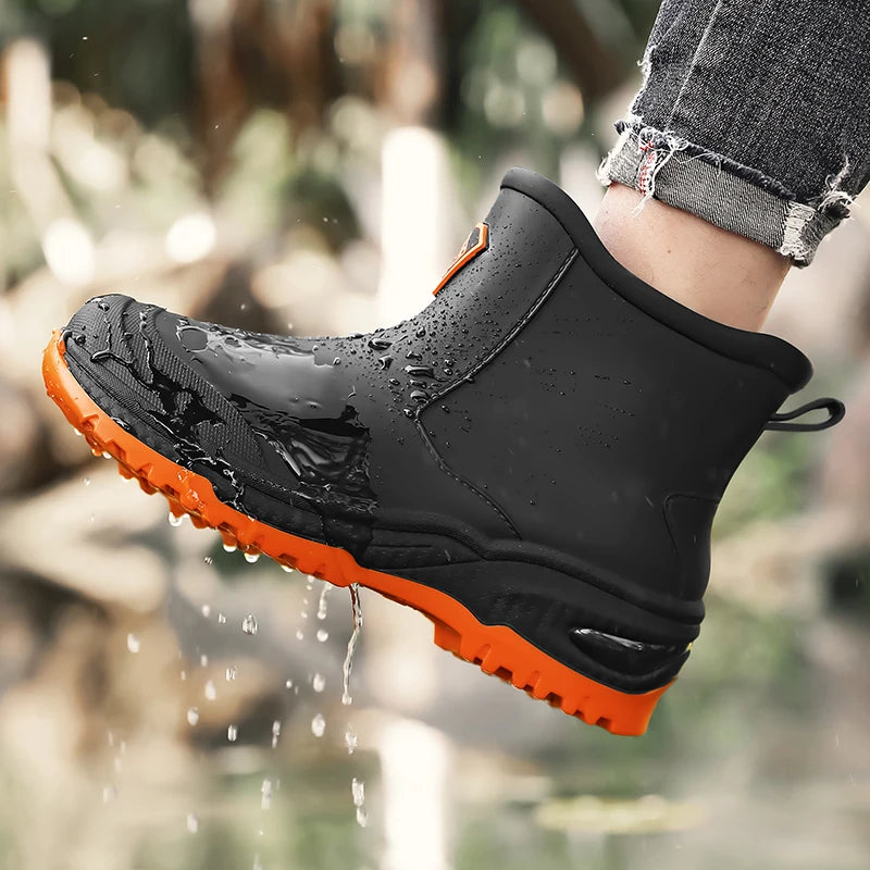 Men's & Woman's Rain Boots Outdoor Wear-Resistant Mountaineering Fishing Non-Slip Short-Tube Waterproof Water Shoes Rain Boots
