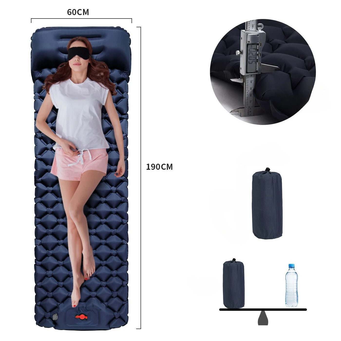 Inflatable Camping Mats Air Mattress With Pillow Outdoor Tourist Sleeping Pad Self-Inflating Mattress For Hiking Climbing