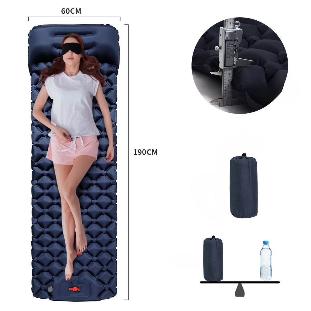 Inflatable Camping Mats Air Mattress With Pillow Outdoor Tourist Sleeping Pad Self-Inflating Mattress For Hiking Climbing