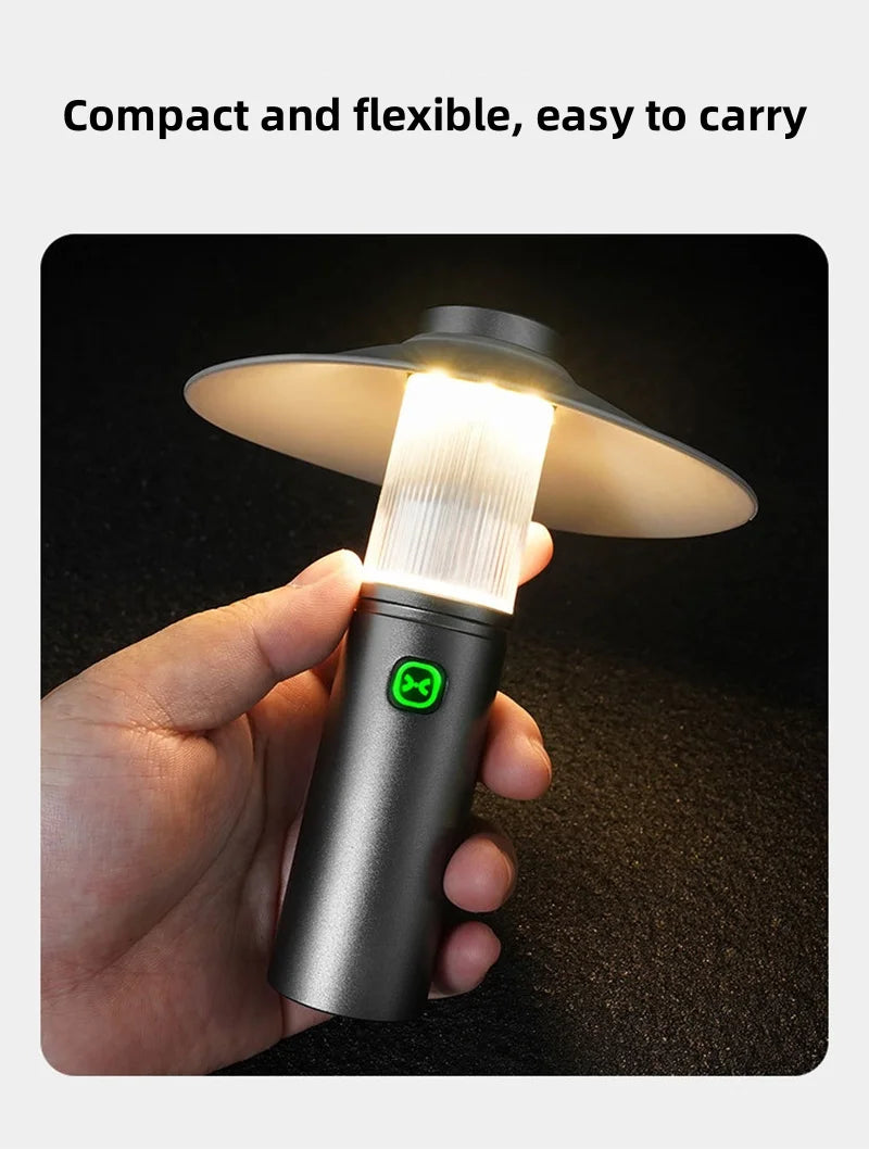LED Camping Lights Portable Rechargeable Outdoor Waterproof Camping Tent Lamp Multifunctional Emergency Ambient Hanging Light