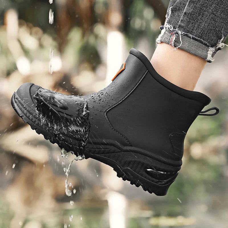 Men's & Woman's Rain Boots Outdoor Wear-Resistant Mountaineering Fishing Non-Slip Short-Tube Waterproof Water Shoes Rain Boots