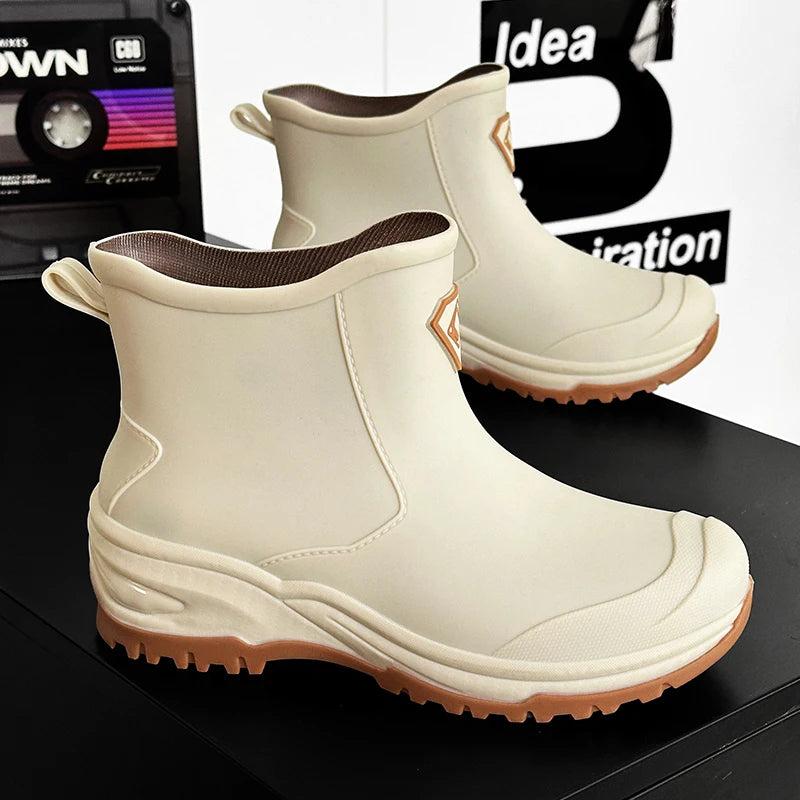 Men's & Woman's Rain Boots Outdoor Wear-Resistant Mountaineering Fishing Non-Slip Short-Tube Waterproof Water Shoes Rain Boots