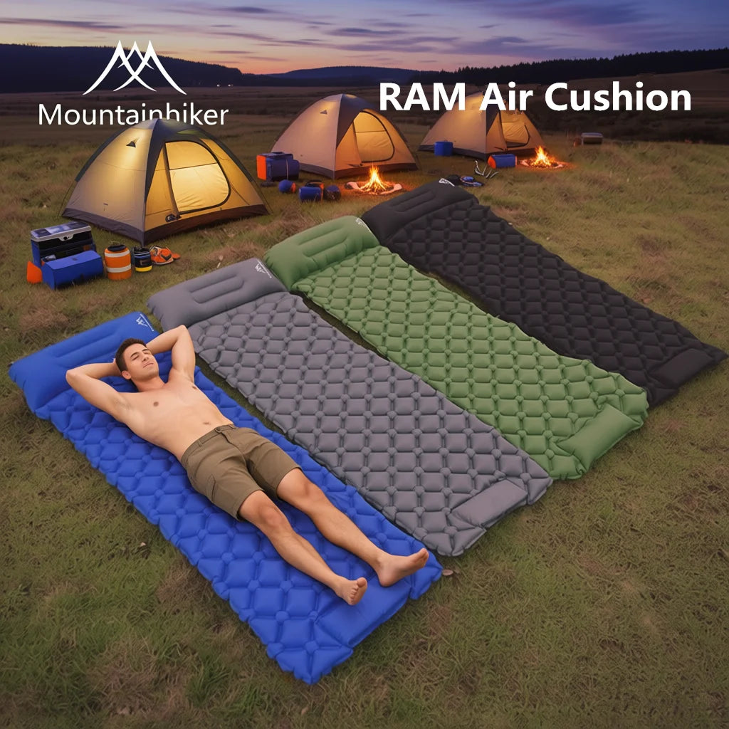Mountainhiker Ultralight Self-inflating Air Mattress Thicken Sleeping Pad Inflatable Beach Picnic Mat Camping Tent Air Cushion