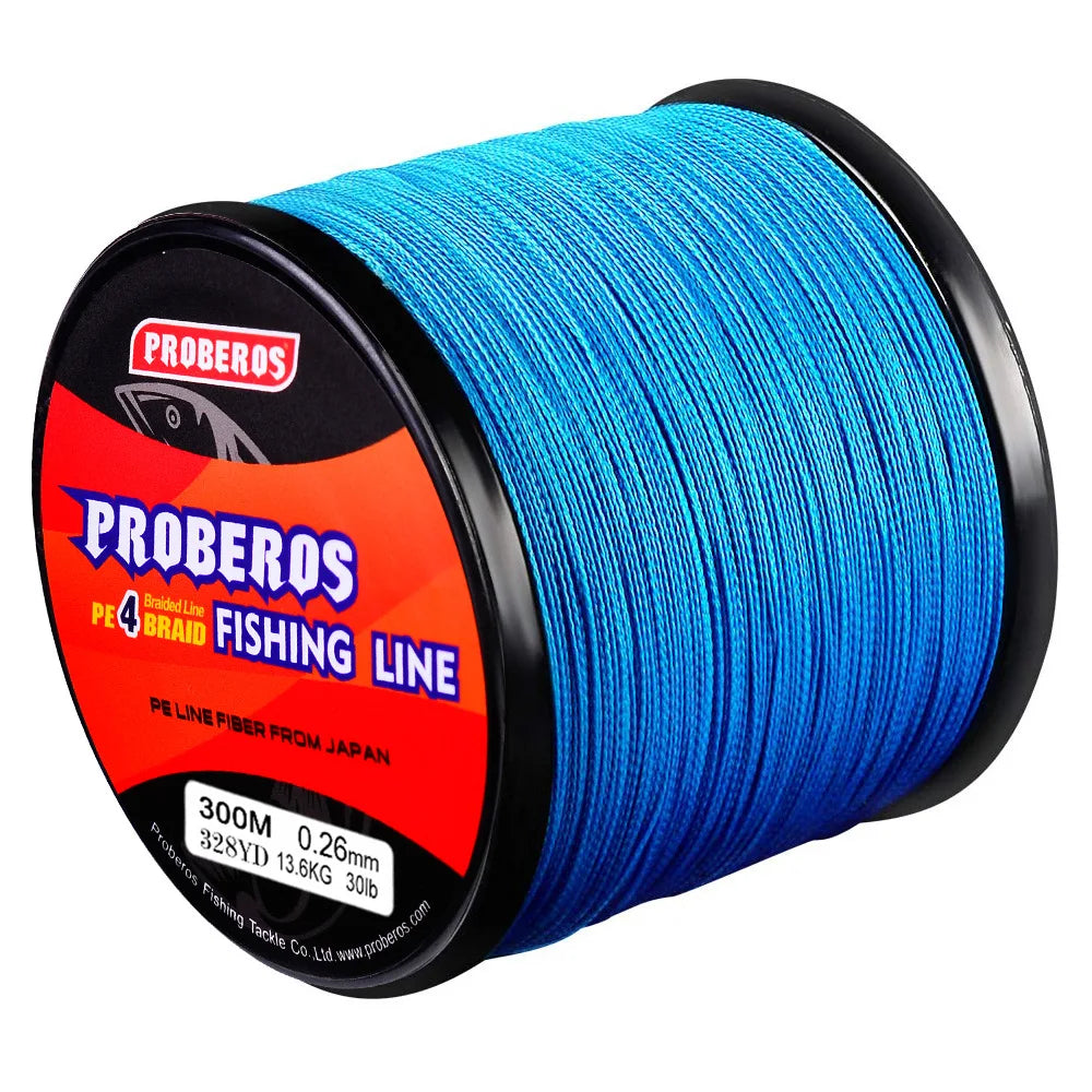 Fishing Line 300M, Durable Dyneema Material, Grey/Yellow/Blue/Green/Red, for Sea Fishing and Rock Fishing Main Line