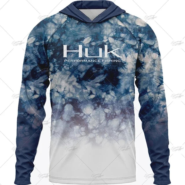 Summer Fishing Shirts HUK Long Sleeve Hooded Fishing Clothing Men's Upf 50+ Jerseys Breathabble Fishing T-shirts Camisa De Pesca