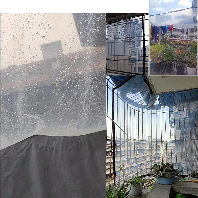 Transparent Tarpaulin 2*7 8 9 3x5x4*6 10 Waterproof Rainproof Tarp Large Cover Greenhouse Camping Garden Plant Sunroom Patio