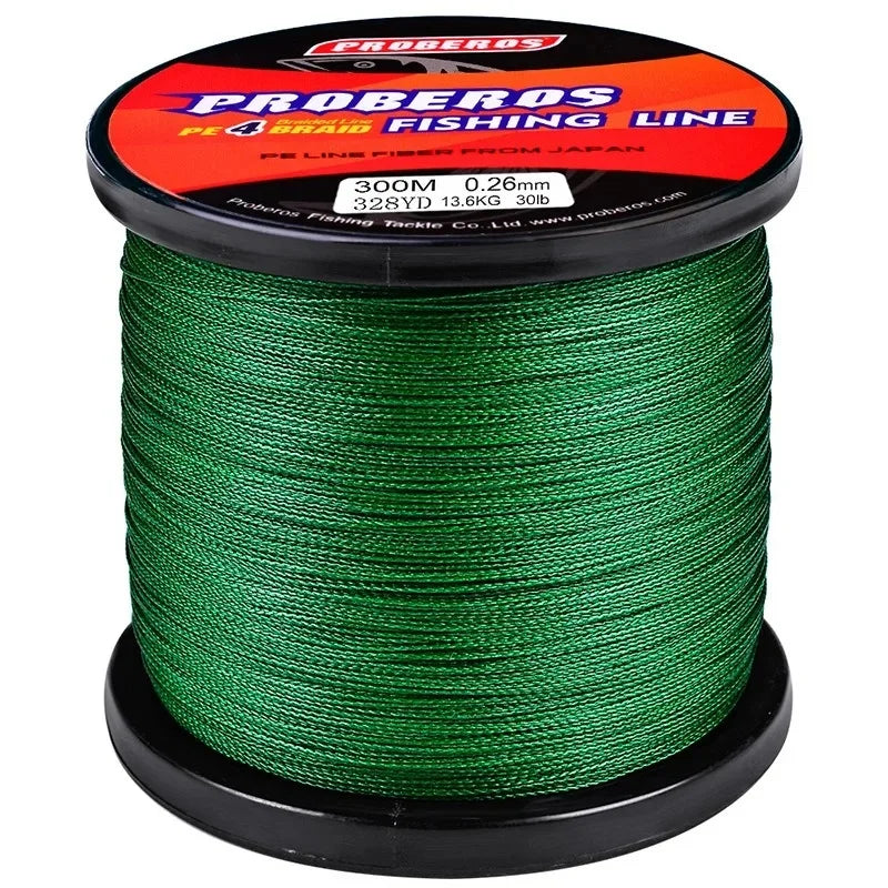 Fishing Line 300M, Durable Dyneema Material, Grey/Yellow/Blue/Green/Red, for Sea Fishing and Rock Fishing Main Line