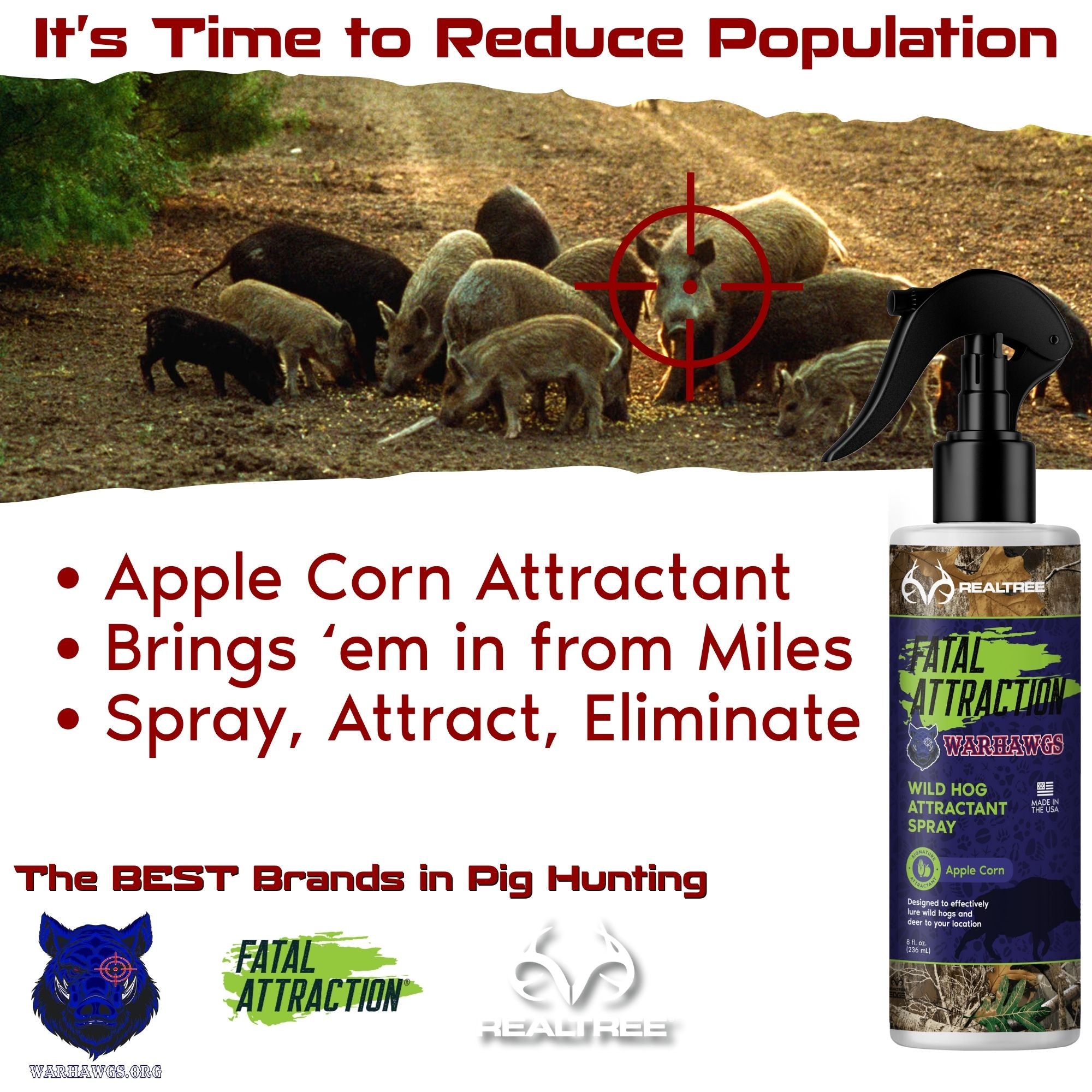 Realtree Fatal Attraction Warhawg Wild Hog Attractant – Apple Corn 16oz