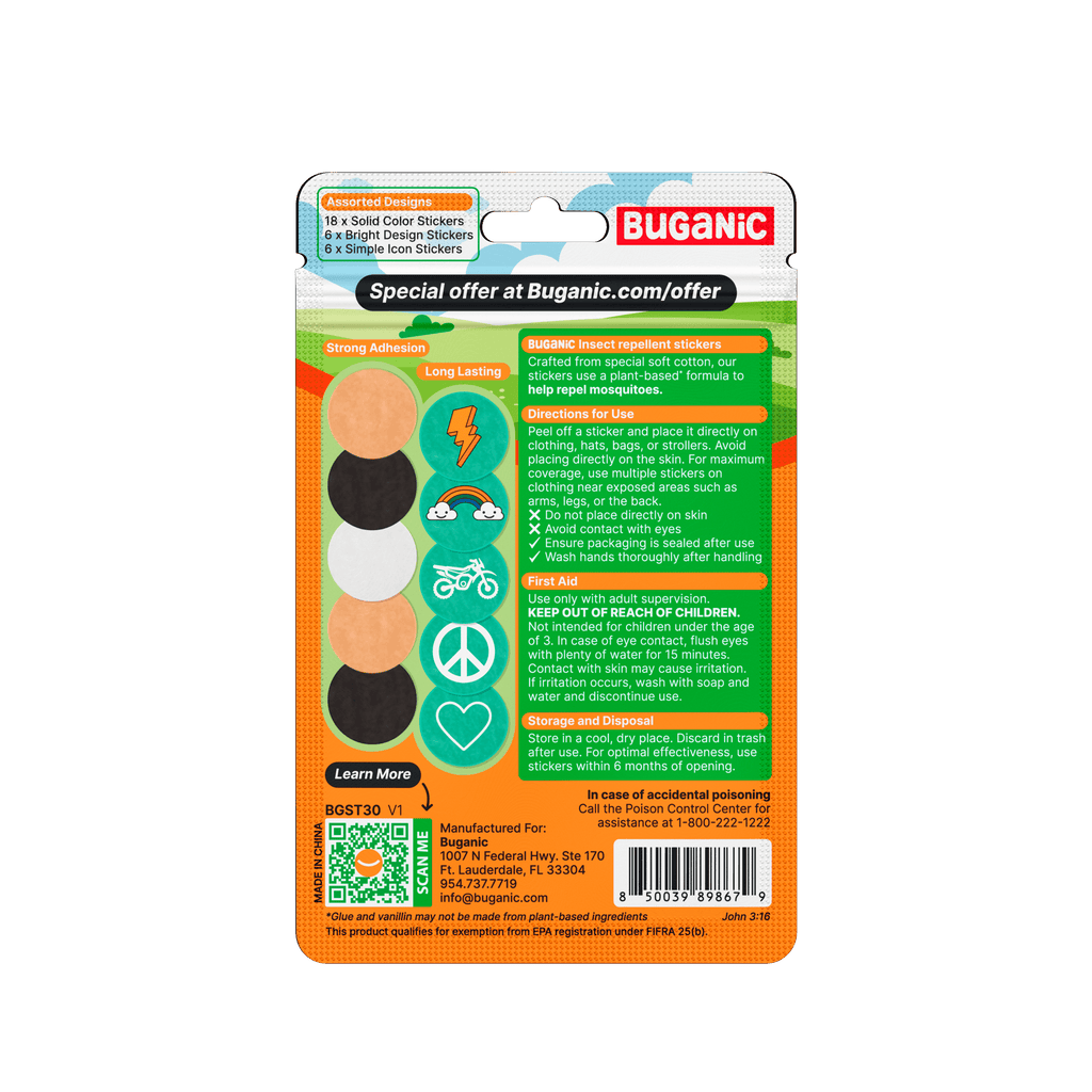 Buganic Mosquito Repellent Cotton Stickers